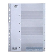 Rozřaďovač A4 1- 6 listů plastový šedý BANTEX 6206
