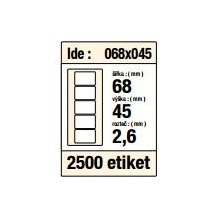 Zboží na objednávku - Etikety v kotoučku  68x45mm 2500ks střed 40mm pro termotiskárny bílé
