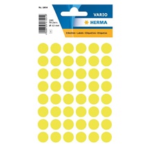 Doprodej - Etikety Herma neon žluté kolečko 12mm 240ks