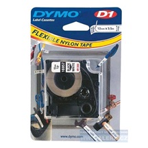 Dymo páska D1 el. 12x3,5m bílá flexibilní nylon  S0718040