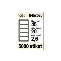 Zboží na objednávku - Etikety v kotoučku  45x20mm 5000ks střed 40mm pro termotiskárny bílé