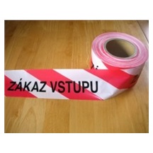 Páska červeno-bílá 8cmx250m - vymezovací s textem ZÁKAZ VSTUPU