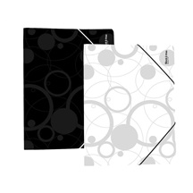 Mapa odkládací 3klopá,PP,guma Black & White bílá