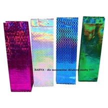 Dárková taška LASER - na láhev - 10x9x33 cm  Mix barev