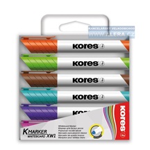 Popisovač bílá tabule Kores K-marker 3-5mm  /6ks sada barev