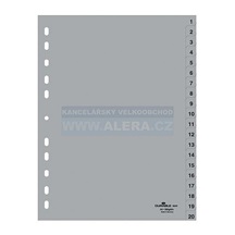 Výprodej - Rozřaďovač A4 1-20 listů plastový šedý Durable 6522