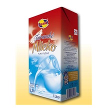 Mléko plnotučné TATRANSKÉ MLIEKO 12 ks - ROZVOZ [ karton 12 x 1 litr ], trvanlivé, Tatranská mliekareň a.s., Kežmarok