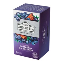 Čaj  AHMAD Blueberry & Cinnamon Tea / ovocný borůvka se skořicí 20x2g